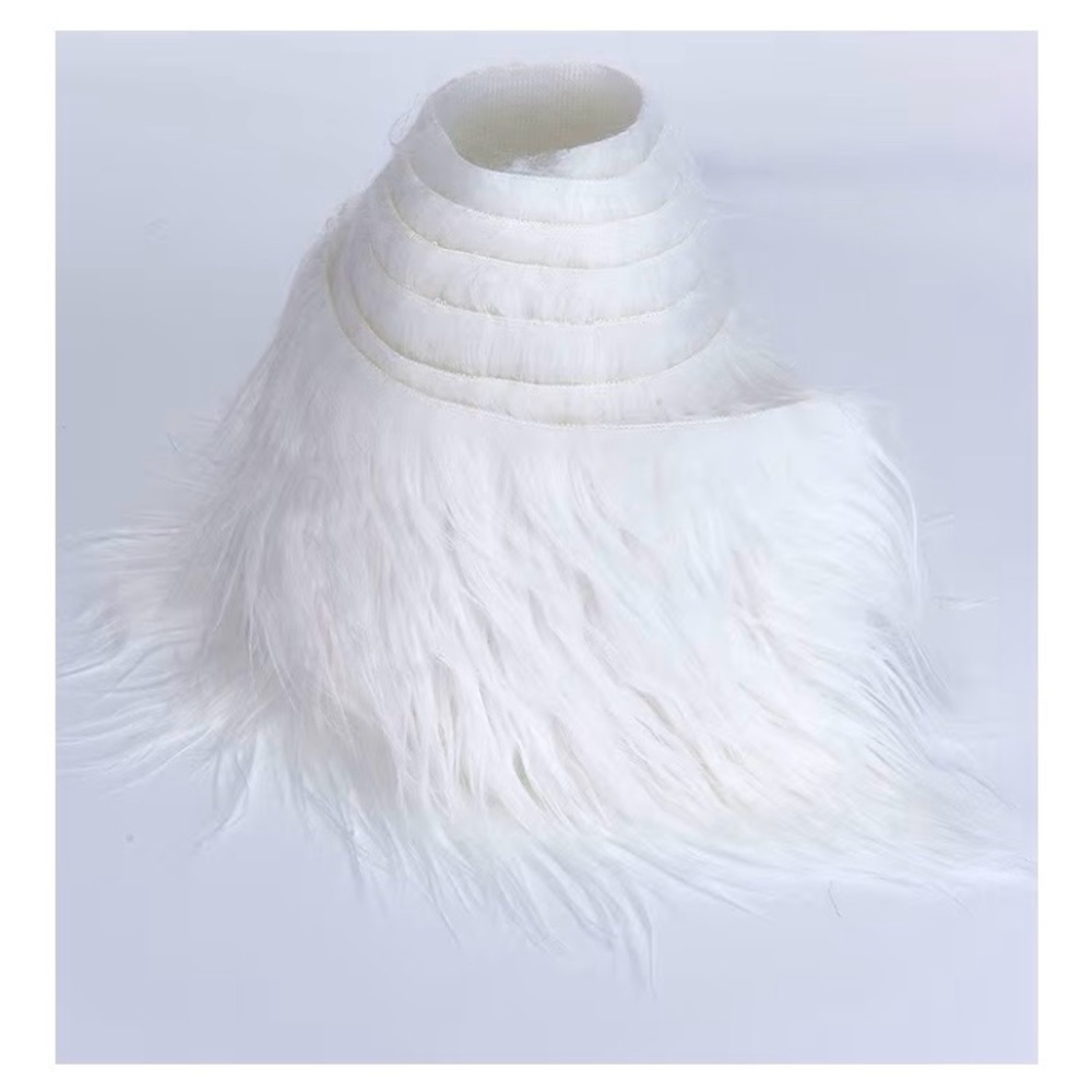 Shaggy Plush Faux Fur Fabric Precut Strips Fluffy Fuzzy Craft Fur, WHITE 2”x60”